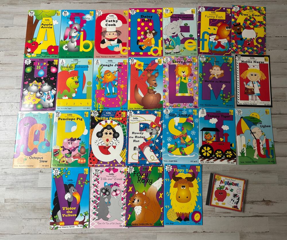 Frog Street Press "Sing & Read" Alphabet Little Books Set (25) Audio CD Phonics